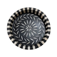 Custom Bone Inlay Round Tray in Elegant Decorative Design