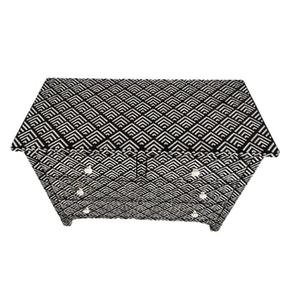 Bone Inlay Chest Of 4 Drawers , Optical Pattern In Black