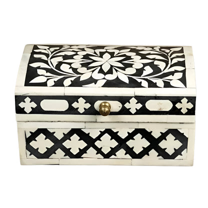 Handmade Customized Bone Inlay Floral Pattern Jewelry Box