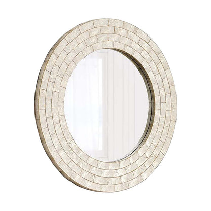Handmade Customized Mother of Pearl Round Mirror Frame