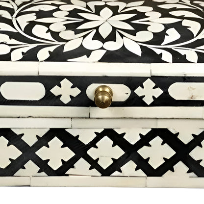 Handmade Customized Bone Inlay Floral Pattern Jewelry Box