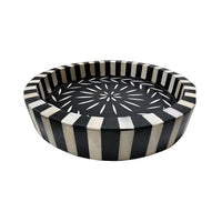 Custom Bone Inlay Round Tray in Elegant Decorative Design