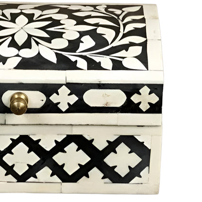 Handmade Customized Bone Inlay Floral Pattern Jewelry Box