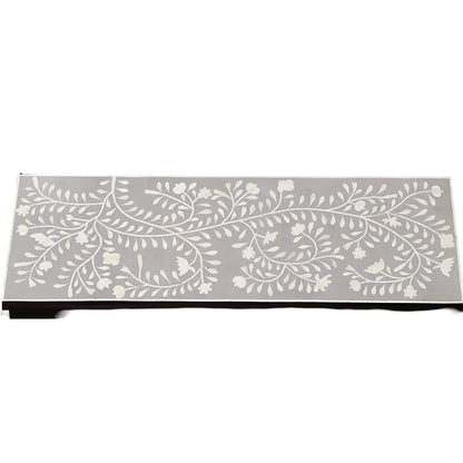 Beautiful Bone Inlay  Floral pattren Chest Of 6 Drawers In Grey