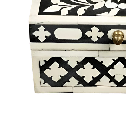 Handmade Customized Bone Inlay Floral Pattern Jewelry Box