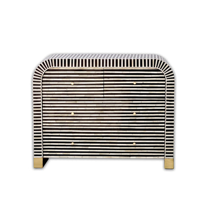 Bone Inlay Chest Of 4 Drawers/ Waterfall console - Black