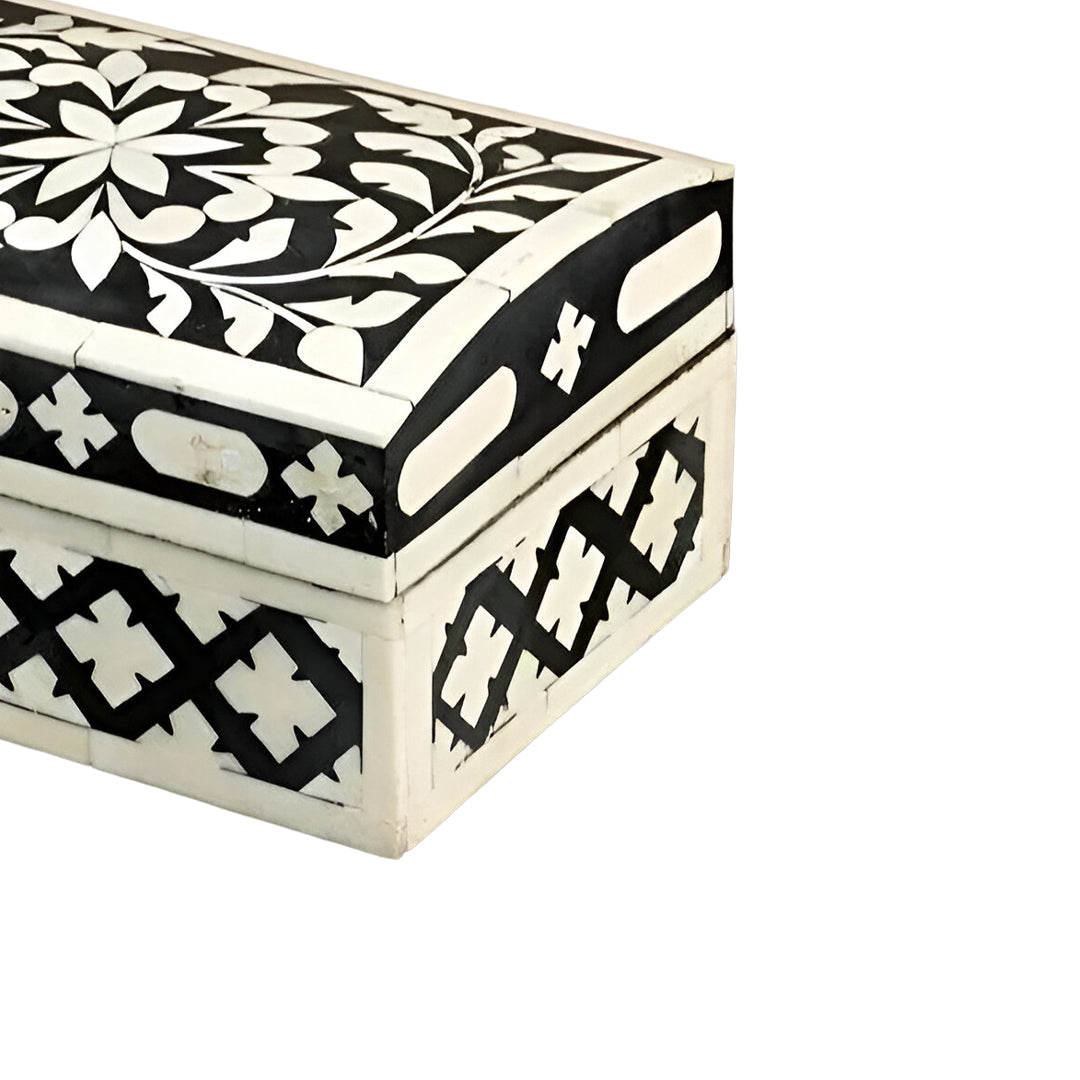 Handmade Customized Bone Inlay Floral Pattern Jewelry Box