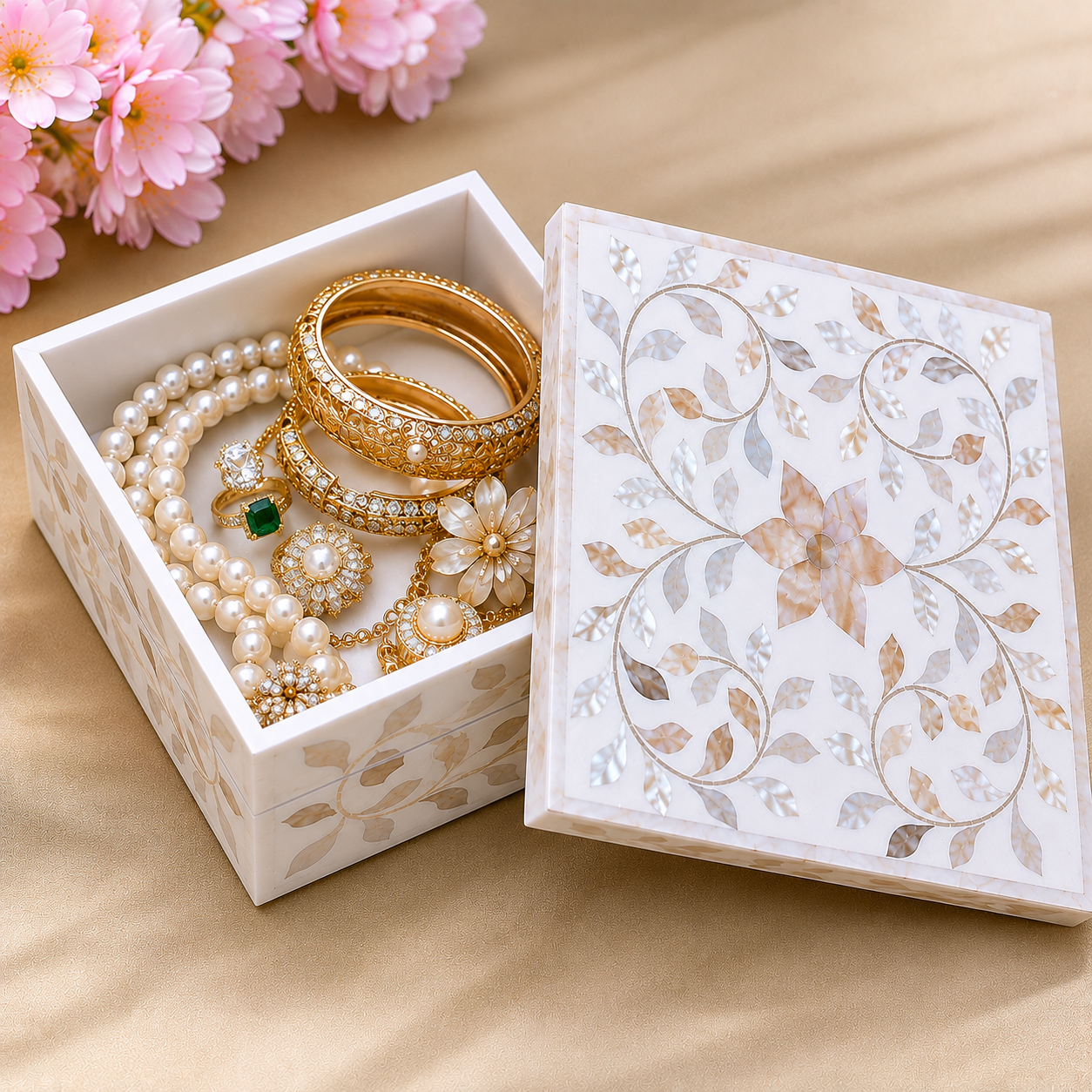 Elegant Floral Jewelry Storage