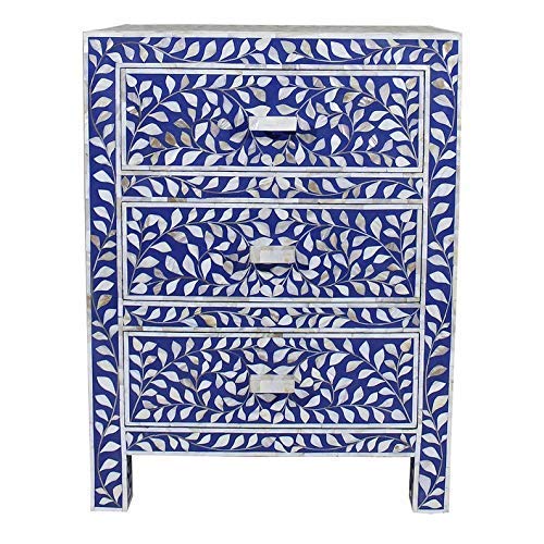 Mother of Pearl Inlay Floral Bedside/Nightstand