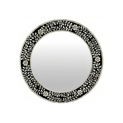 Black and White Bone Inlay Mirror in Contemporary Home Décor