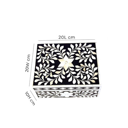 Decorative handcrafted bone inlay storage box