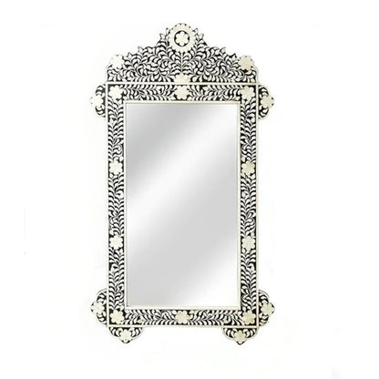 Handmade Bone Inlay Rectangular Mirror Frame for Bedroom Décor