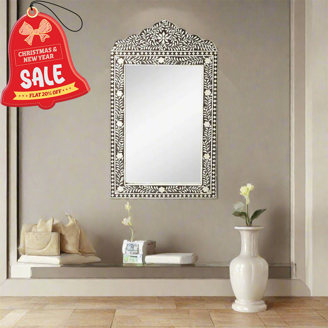 Handmade Customized Bone Inlay Rectangular Mirror Frame – Bone Inlay Arts