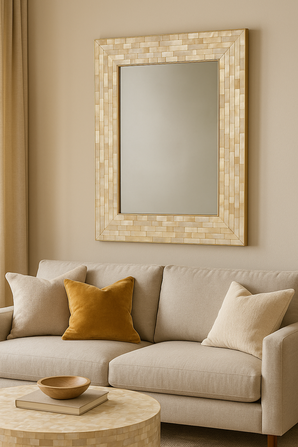 Handmade Customized  Mother of Pearl Rectangular Mirror Frame