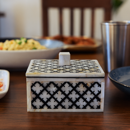 Handmade Mother Of Pearl Inlay Geometric Tea Coaster Set of 4 Best Gift for Home Decor