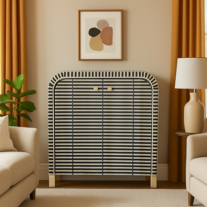 Handmade Bone Inlay Customized Waterfall Console Table