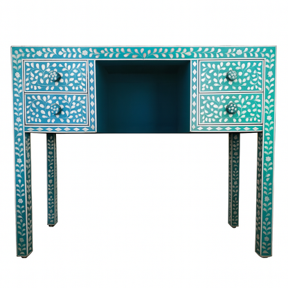 Beautiful Handmade Customized Mother of Pearl 4 Drawer Console Table