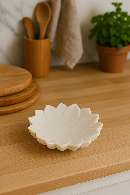 Handcrafted lotus marble urli for jewelry and home decor