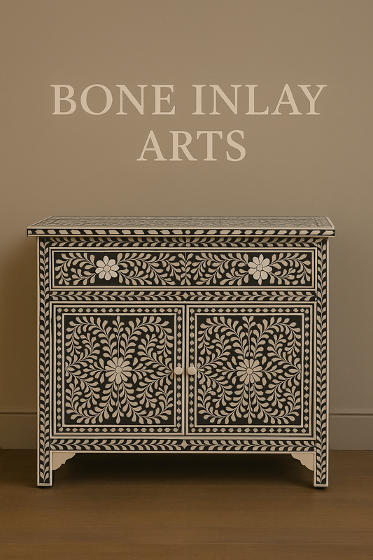Bone Inlay Chest of Drawers/ Sideboard-Floral