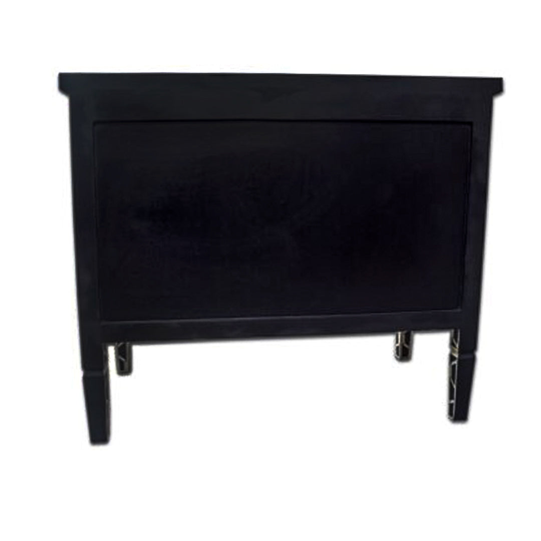 Bone Inlay Chest Of 2 Drawers ,Honeycomb Pattern In Black