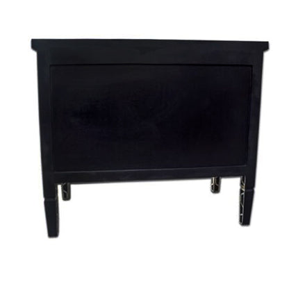 Handcrafted Bone Inlay Chest Of 2 Drawers,Honeycomb Pattern In Black