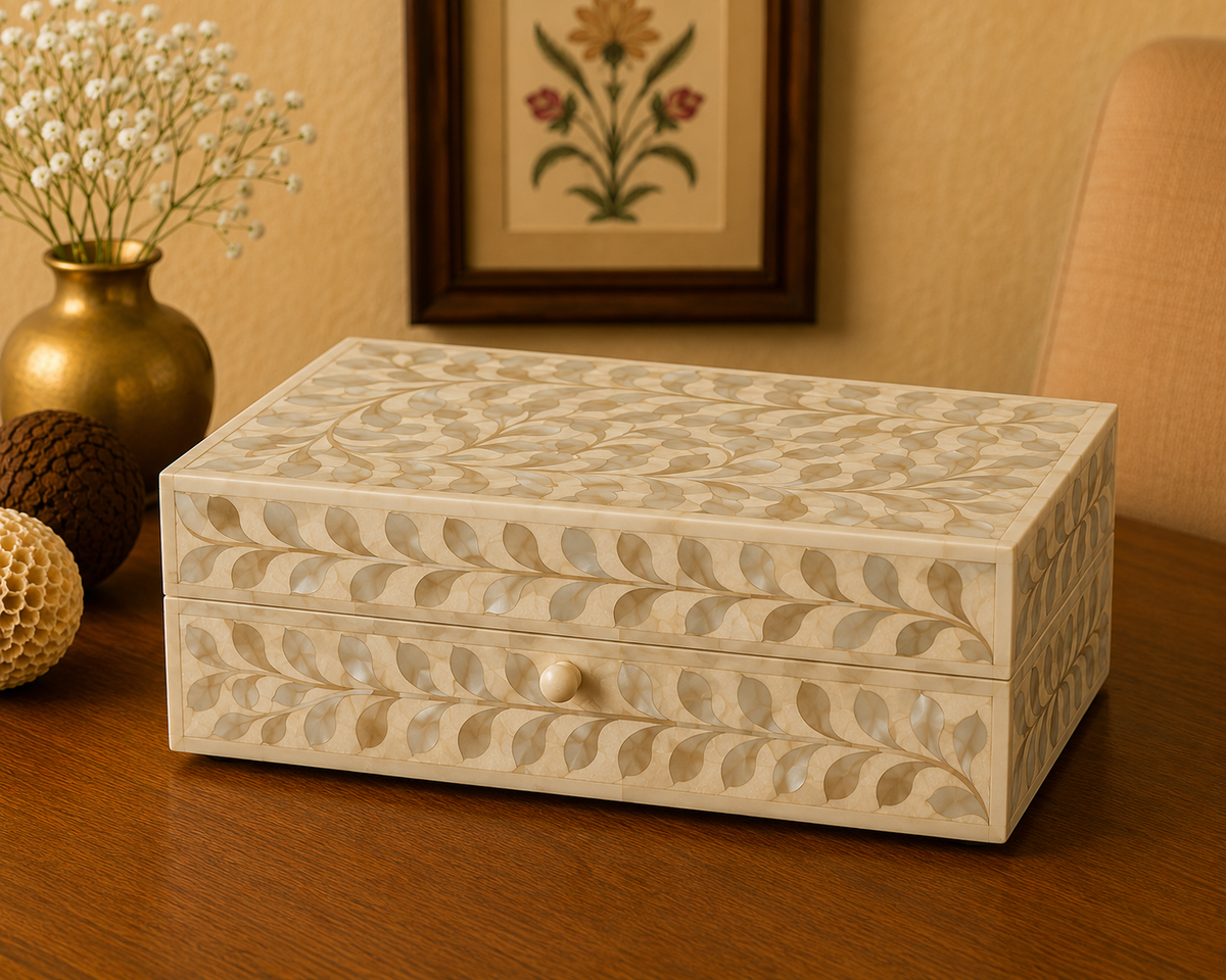 Elegant Mother of Pearl Trinket Box