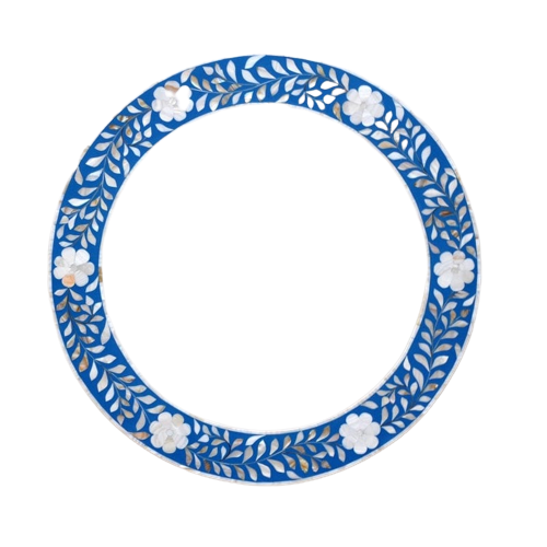 Handmade Customized Mother of Pearl Round Mirror Frame