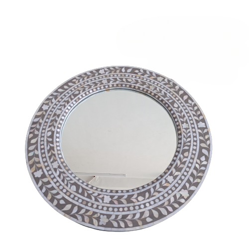 Handmade Customized Mother of Pearl Round Mirror Frame
