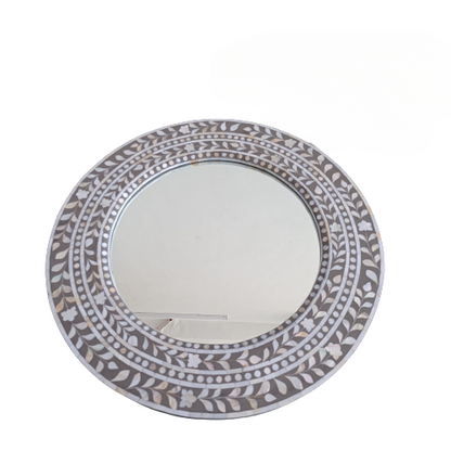 Handmade Customized Mother of Pearl Round Mirror Frame