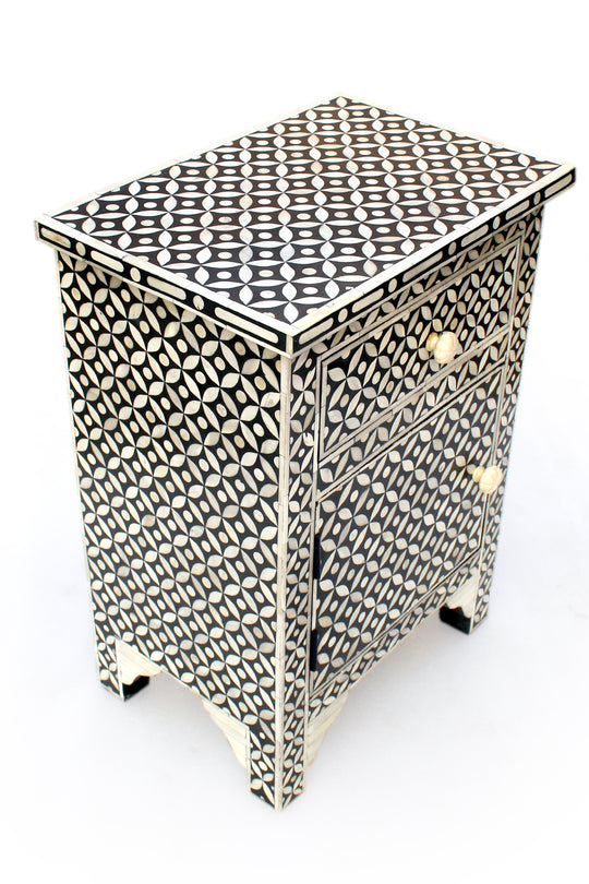 Handmade Customized Bone Inlay Bedside Table