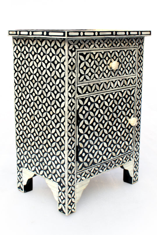 Handmade Customized Bone Inlay Bedside Table