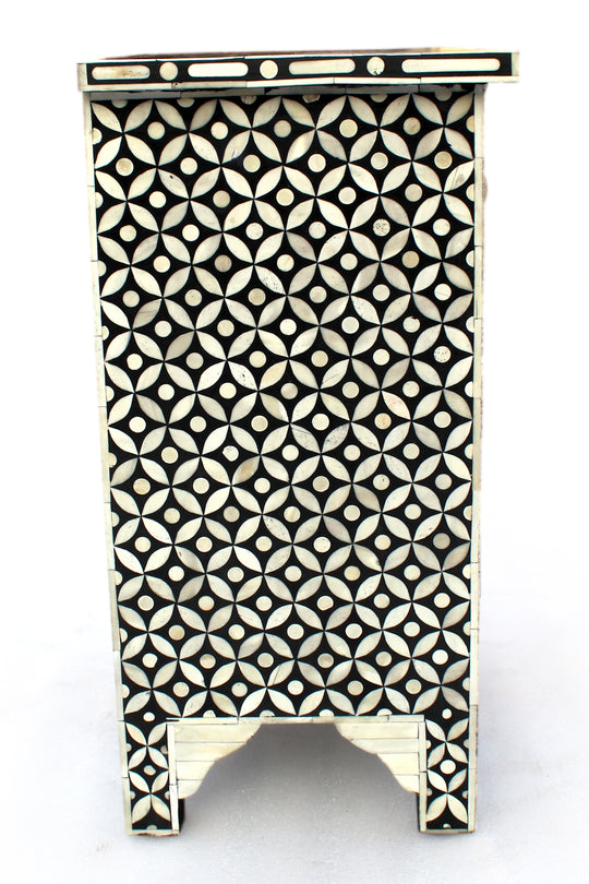 Handmade Customized Bone Inlay Bedside Table