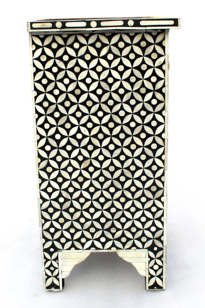 Handmade Customized Bone Inlay Bedside Table