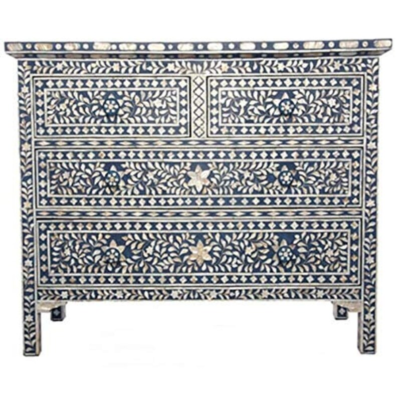 Mother Of Pearl Inlay Chest Of 4 Drawes