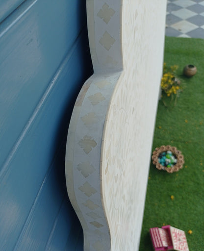 Handmade Customized Bone Inlay Floral Pattern Bed head
