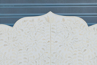 Handmade Customized Bone Inlay Floral Pattern Bed head