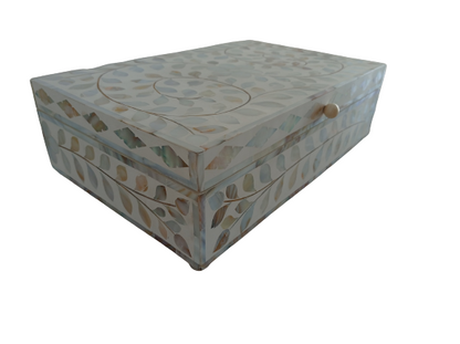Handmade Bone Inlay Personalized Floral Pattern Jewelry Box