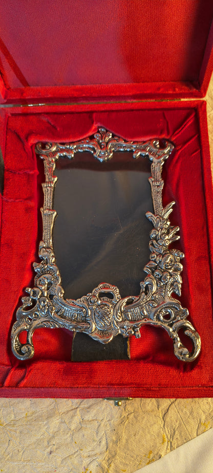Vintage Baroque Style German Silver Photo Frame / Picture Holder