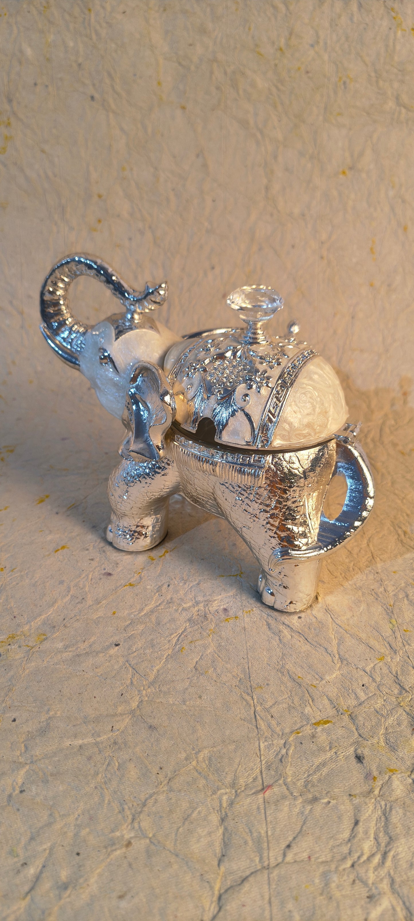 Majestic German Silver Elephant Container / Decorative Trinket Box