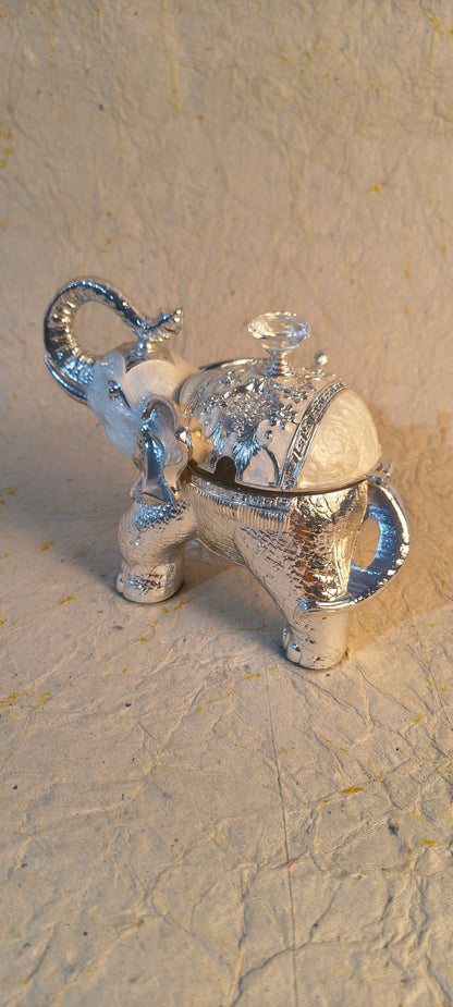 Majestic German Silver Elephant Container / Decorative Trinket Box