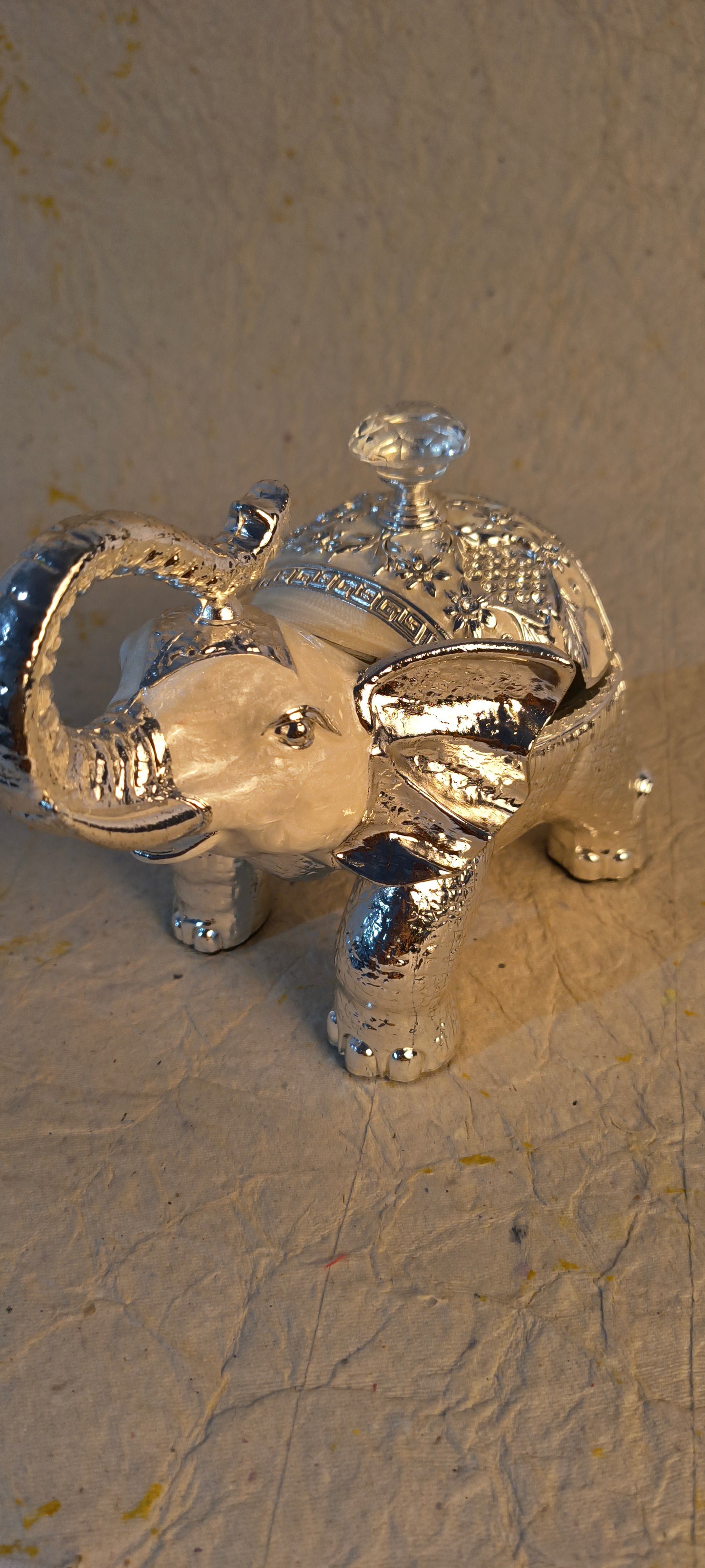 Majestic German Silver Elephant Container / Decorative Trinket Box