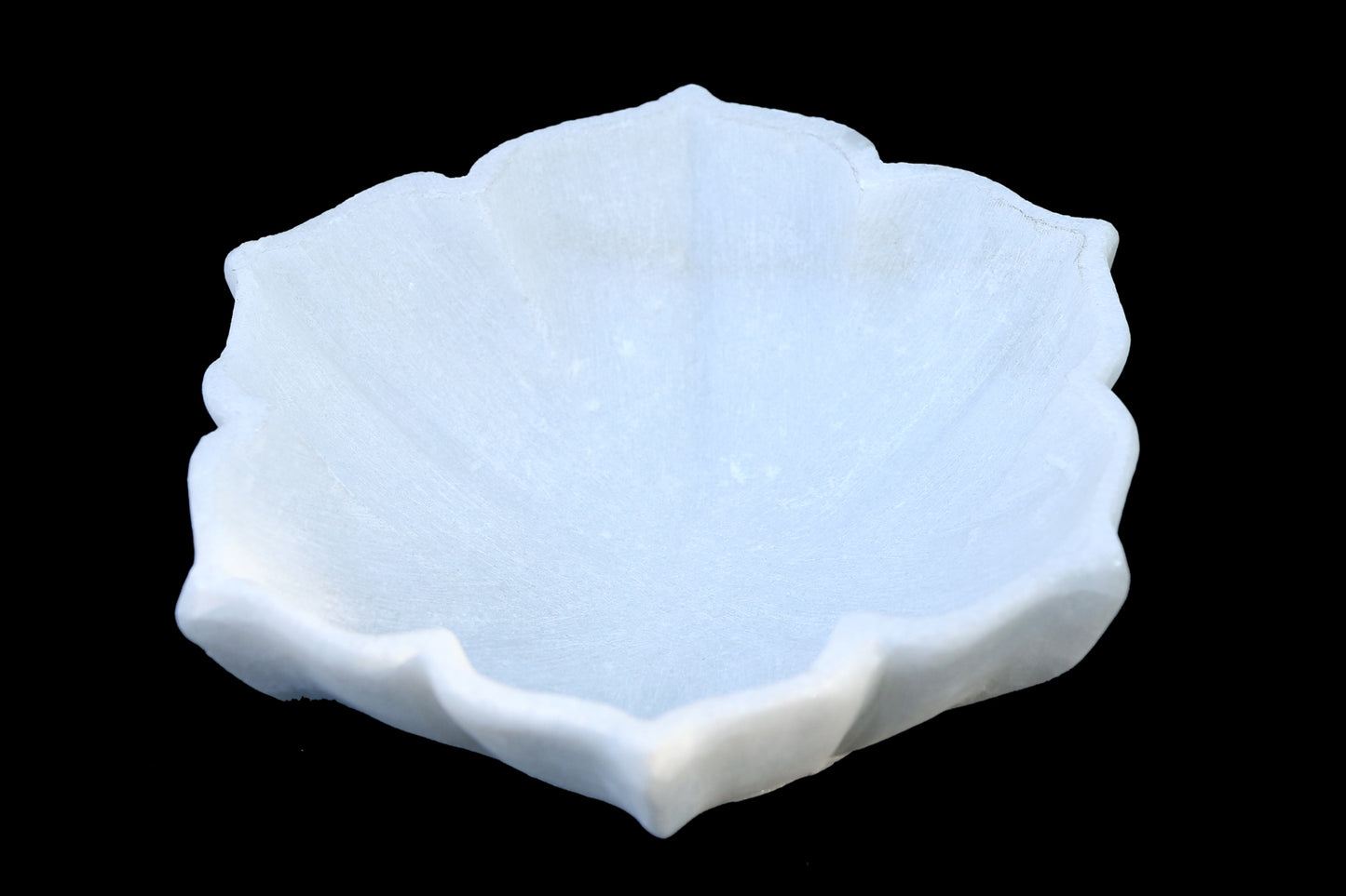 Hand-Carved Marble Flower Bowl – 9-Inch Decorative Candle Holder for Elegant Home Decor