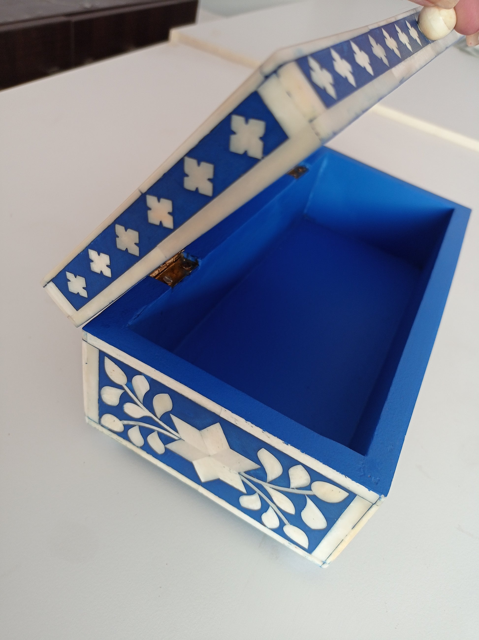 Handmade decorative bone inlay keepsake box for home décor