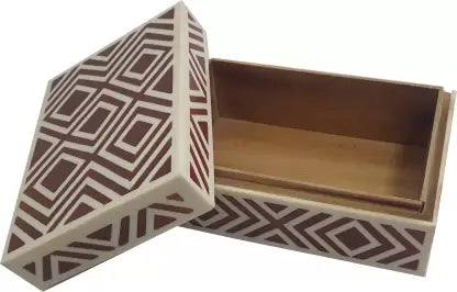 Premium handmade bone inlay jewelry storage box in a sophisticated luxury home setting.