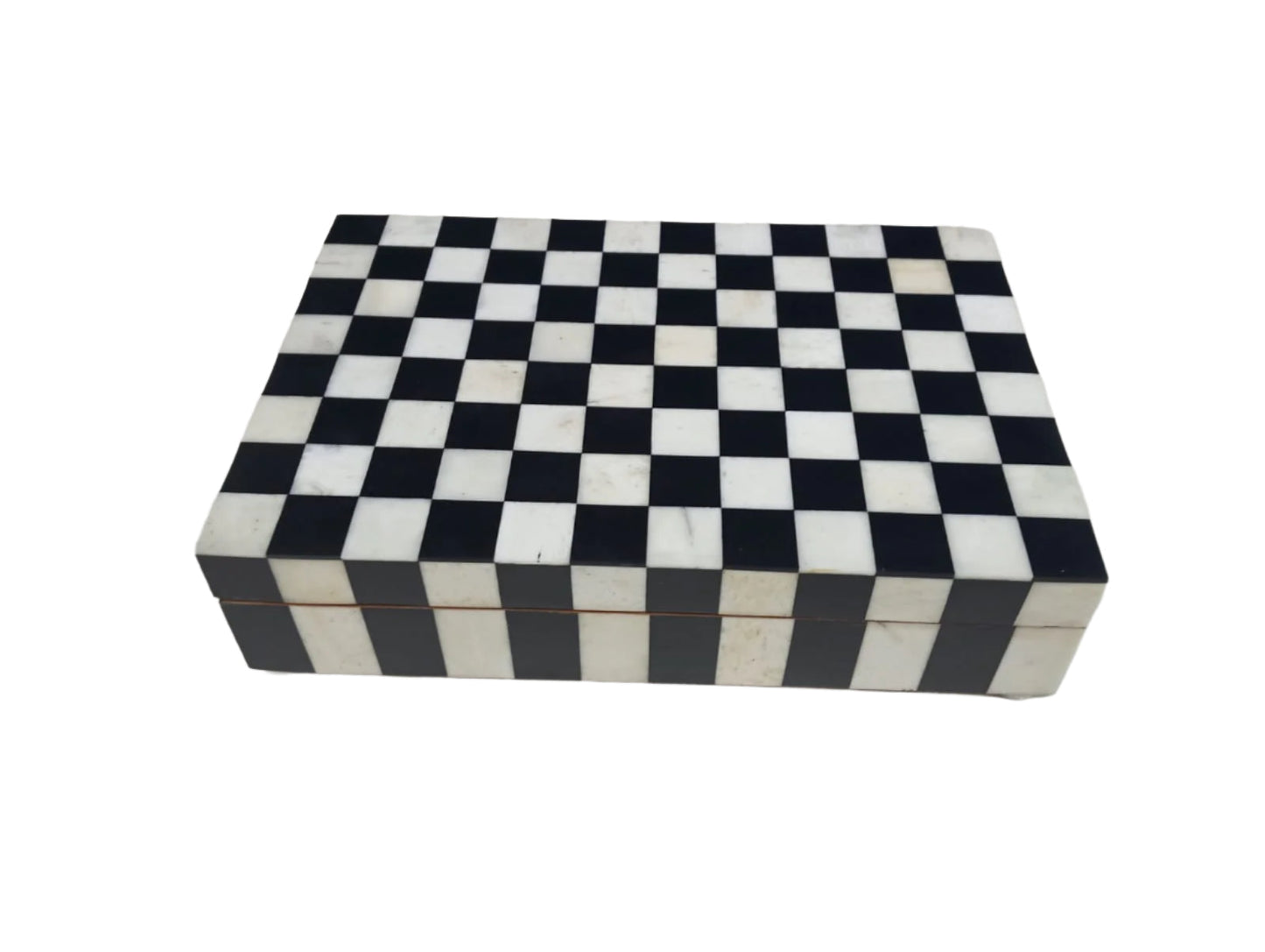 Handmade Black White Bone Inlay Keepsake Box
