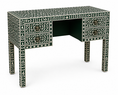Luxury Green Mother of Pearl Inlay Desk with Four Drawers