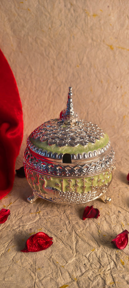 Decorative Peacock Shaped Trinket Box for Sweets, Dry Fruits and Gift Hampers