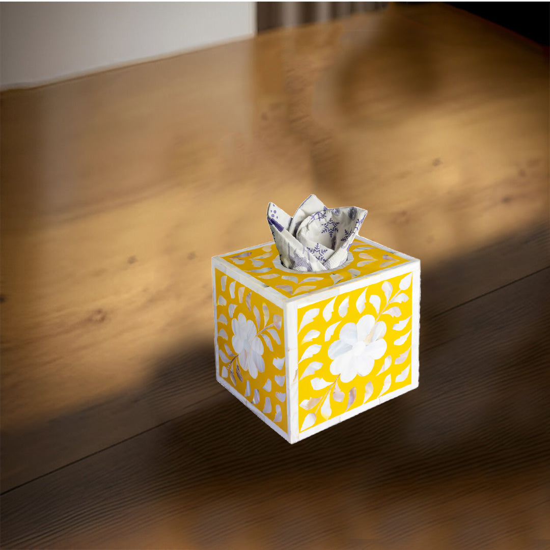 Floral Mother of Pearl tissue box