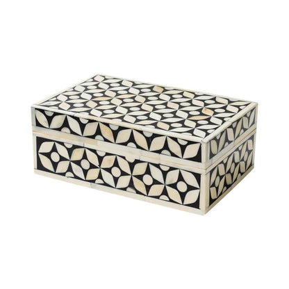 Geometric Evil Eye Bone Inlay Decorative Box