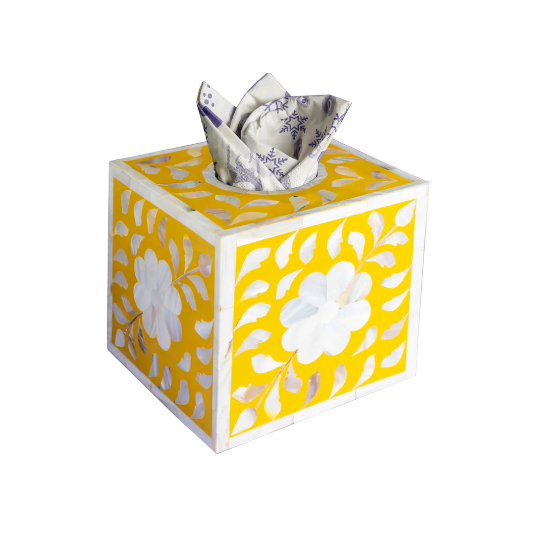 Handmade Mother of Pearl Square Shape Tissue Box